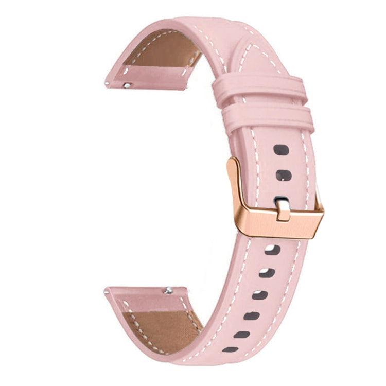 For Huawei Watch GT5 41mm Rose Gold Buckle Leather Watch Band