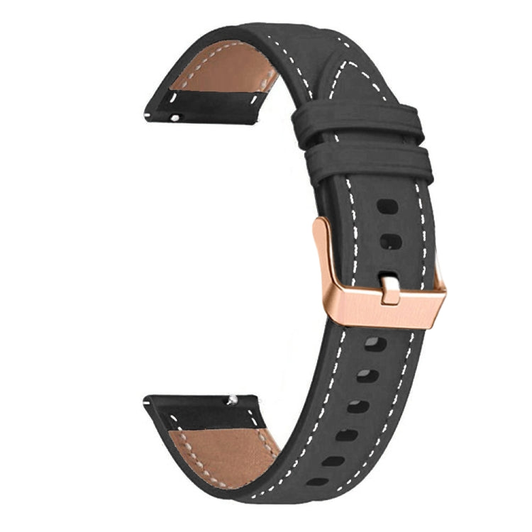 For Huawei Watch GT5 41mm Rose Gold Buckle Leather Watch Band