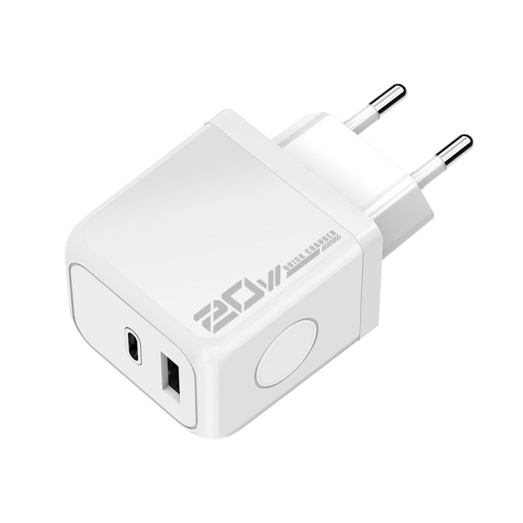 M167 PD 20W Type-C and USB QC 3.0 Fast Charger, Specification:EU Plug