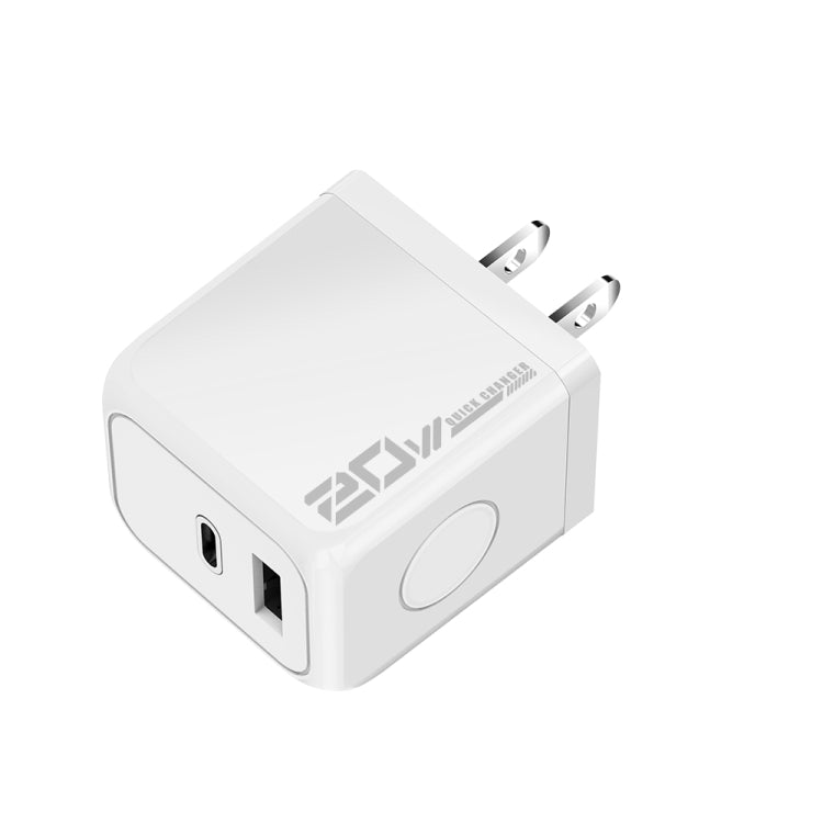 M167 PD 20W Type-C and USB QC 3.0 Fast Charger, Specification:US Plug