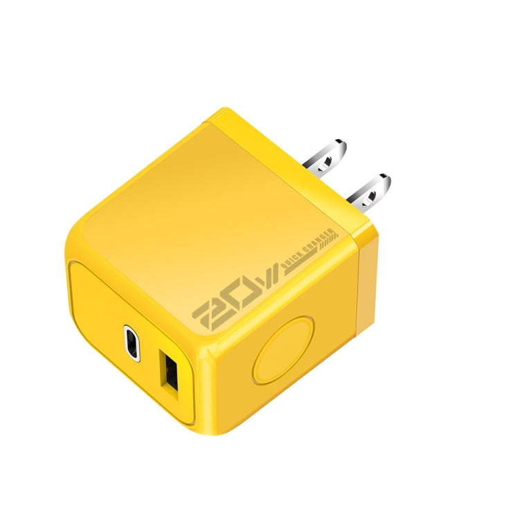 M167 PD 20W Type-C and USB QC 3.0 Fast Charger, Specification:US Plug
