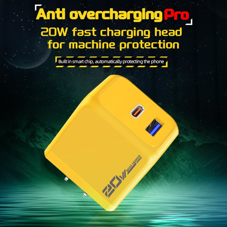 M167 PD 20W Type-C and USB QC 3.0 Fast Charger, Specification:US Plug