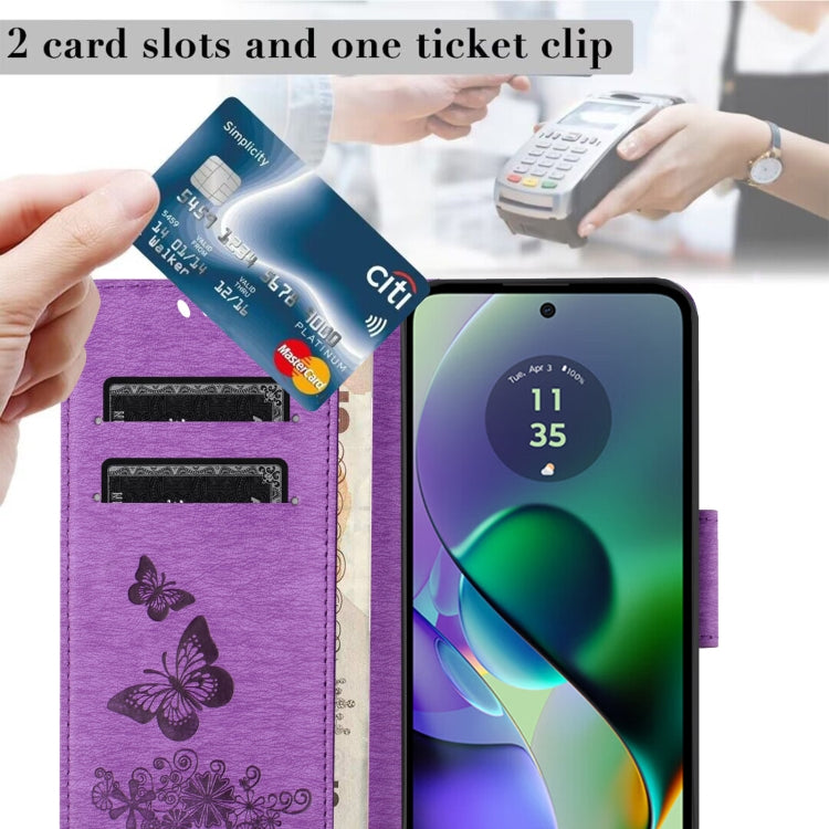 For Samsung Galaxy A06 4G Butterfly Embossed Flip Leather Phone Case