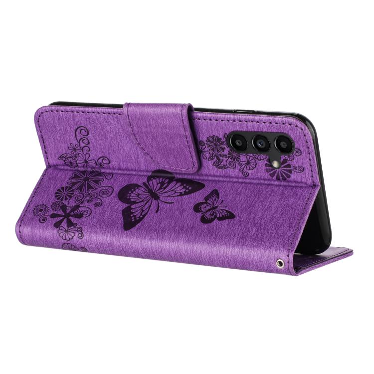 For Samsung Galaxy A17 4G / 5G Butterfly Embossed Flip Leather Phone Case