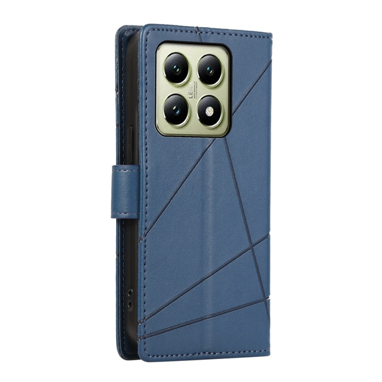 For Xiaomi 14T PU Genuine Leather Texture Embossed Line Phone Case