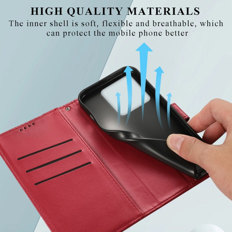 For Xiaomi 14T PU Genuine Leather Texture Embossed Line Phone Case