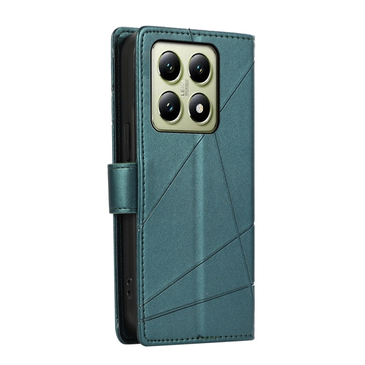 For Xiaomi 14T PU Genuine Leather Texture Embossed Line Phone Case