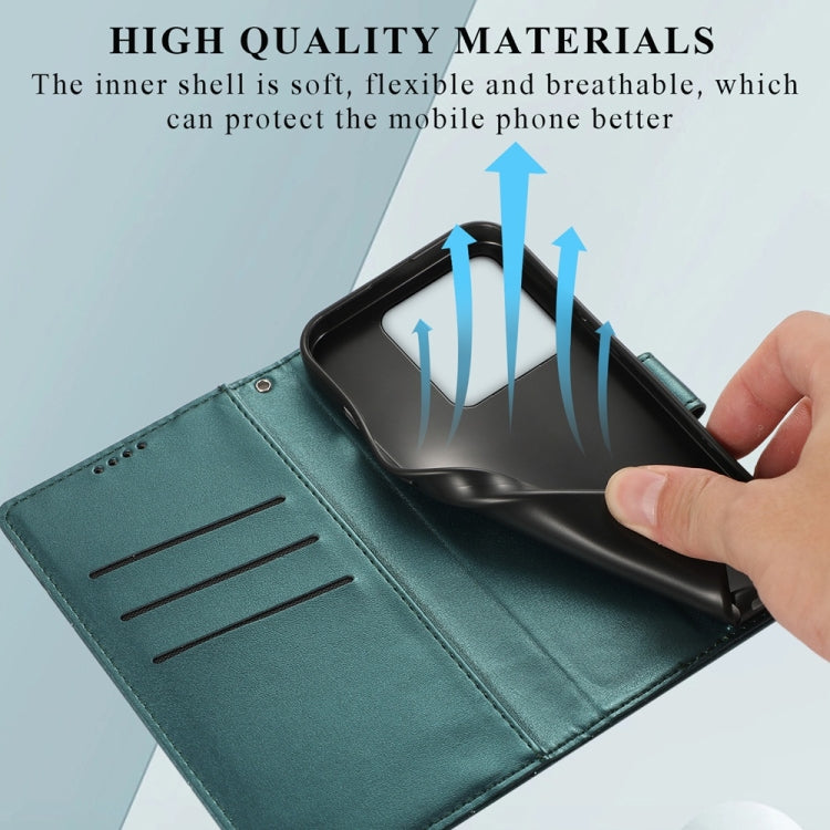 For Xiaomi 14T PU Genuine Leather Texture Embossed Line Phone Case