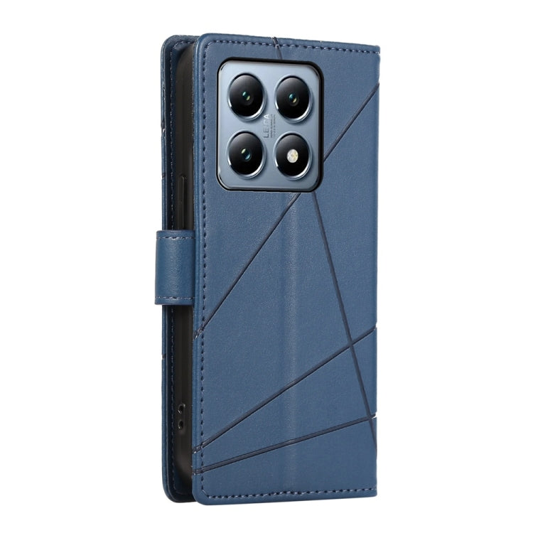 For Xiaomi 14T Pro PU Genuine Leather Texture Embossed Line Phone Case