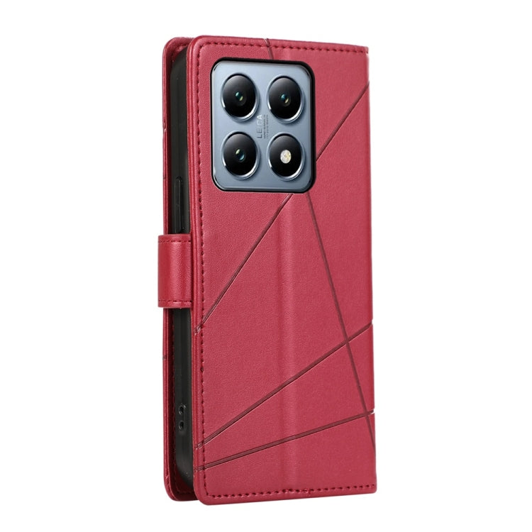 For Xiaomi 14T Pro PU Genuine Leather Texture Embossed Line Phone Case