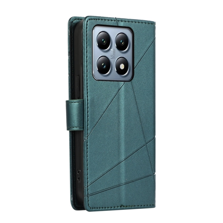 For Xiaomi 14T Pro PU Genuine Leather Texture Embossed Line Phone Case