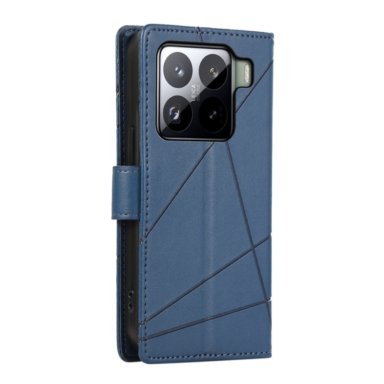 For Xiaomi 15 PU Genuine Leather Texture Embossed Line Phone Case
