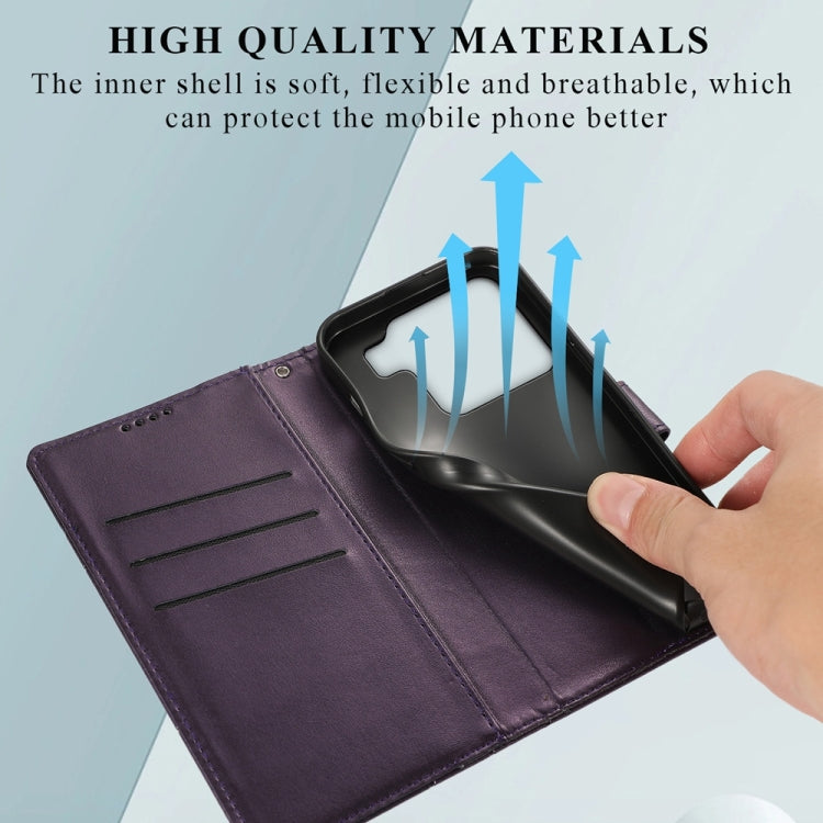 For Xiaomi 15 PU Genuine Leather Texture Embossed Line Phone Case