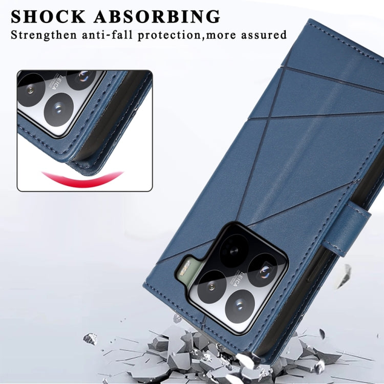 For Xiaomi 15 Pro PU Genuine Leather Texture Embossed Line Phone Case