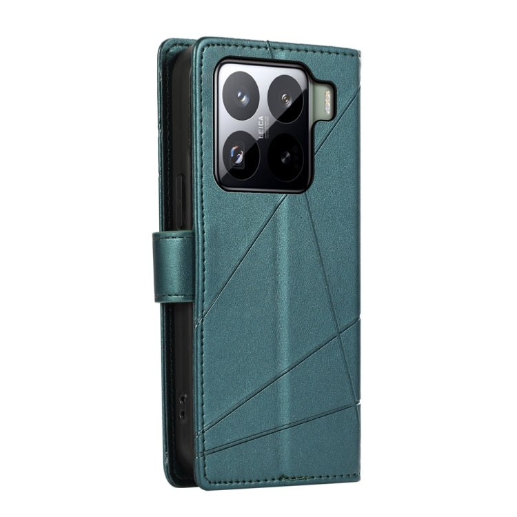 For Xiaomi 15 Pro PU Genuine Leather Texture Embossed Line Phone Case