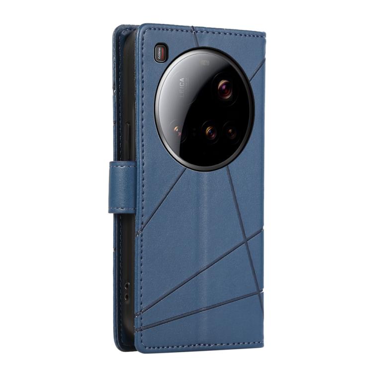 For Xiaomi 15 Ultra PU Genuine Leather Texture Embossed Line Phone Case