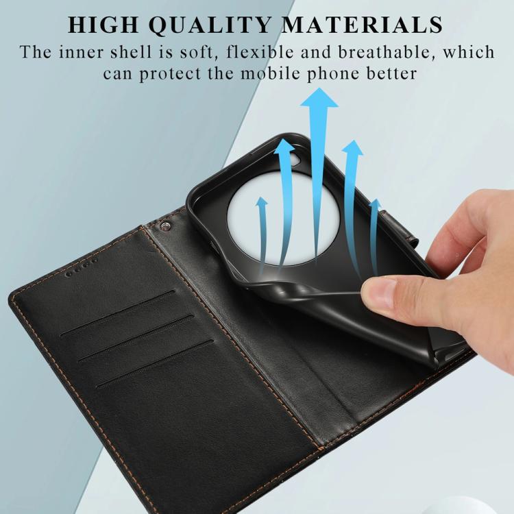 For Xiaomi 15 Ultra PU Genuine Leather Texture Embossed Line Phone Case