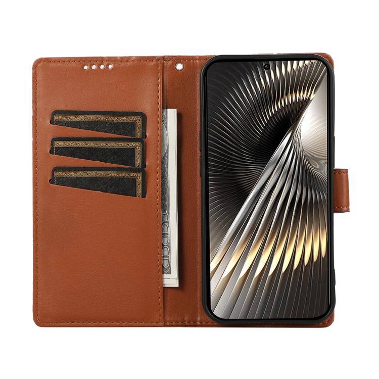 For Xiaomi 15 Ultra PU Genuine Leather Texture Embossed Line Phone Case
