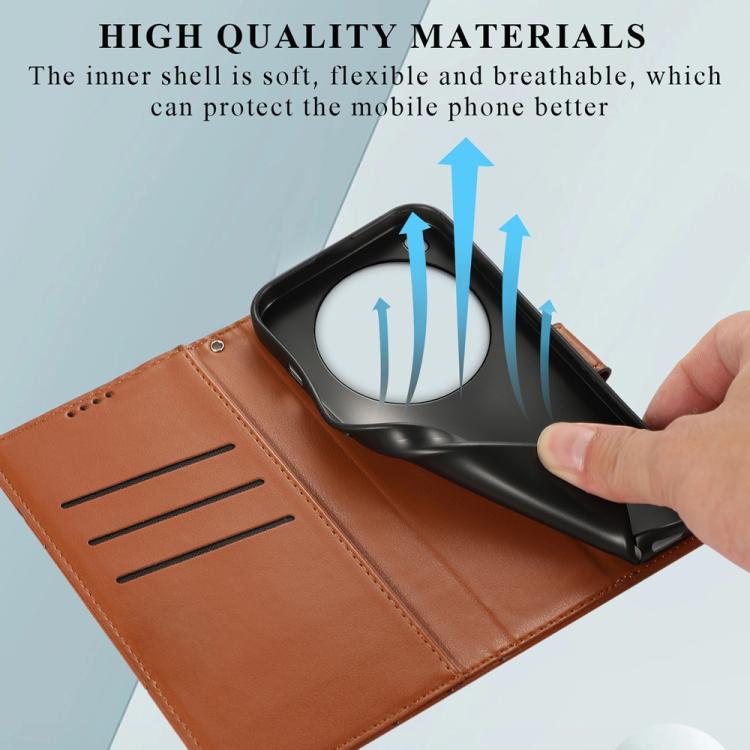 For Xiaomi 15 Ultra PU Genuine Leather Texture Embossed Line Phone Case