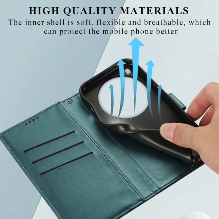 For Xiaomi 15 Ultra PU Genuine Leather Texture Embossed Line Phone Case