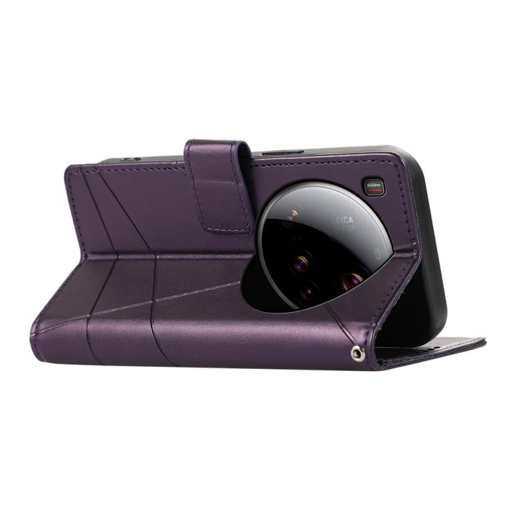 For Xiaomi 15 Ultra PU Genuine Leather Texture Embossed Line Phone Case