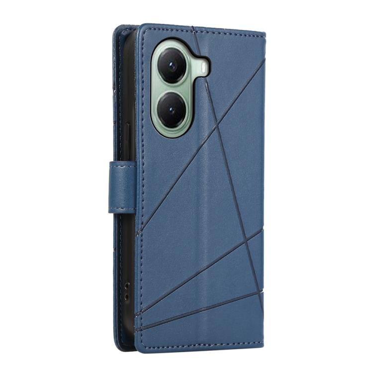For Xiaomi Poco X7 Pro / Redmi Turbo 4 PU Genuine Leather Texture Embossed Line Phone Case