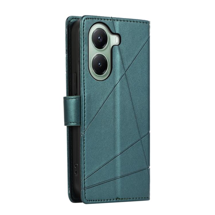 For Xiaomi Poco X7 Pro / Redmi Turbo 4 PU Genuine Leather Texture Embossed Line Phone Case