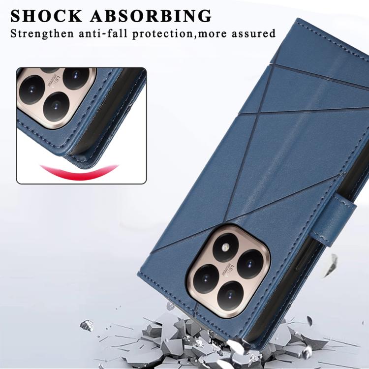 For Xiaomi 15T 5G PU Genuine Leather Texture Embossed Line Phone Case