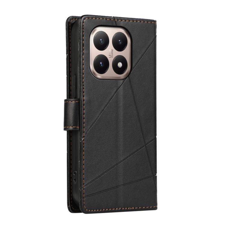 For Xiaomi 15T 5G PU Genuine Leather Texture Embossed Line Phone Case