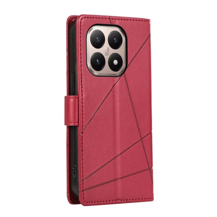 For Xiaomi 15T 5G PU Genuine Leather Texture Embossed Line Phone Case