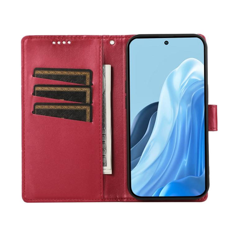 For Xiaomi 15T 5G PU Genuine Leather Texture Embossed Line Phone Case