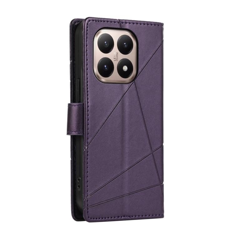 For Xiaomi 15T 5G PU Genuine Leather Texture Embossed Line Phone Case