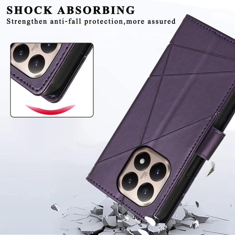 For Xiaomi 15T 5G PU Genuine Leather Texture Embossed Line Phone Case