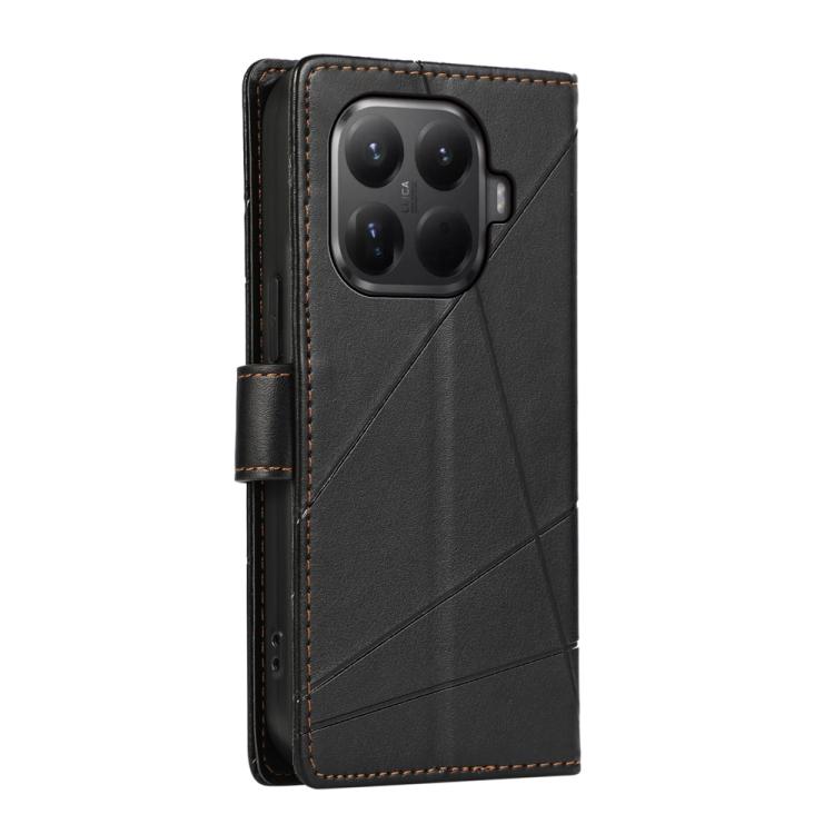 For Xiaomi 15T Pro 5G PU Genuine Leather Texture Embossed Line Phone Case