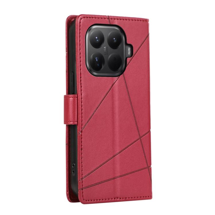 For Xiaomi 15T Pro 5G PU Genuine Leather Texture Embossed Line Phone Case
