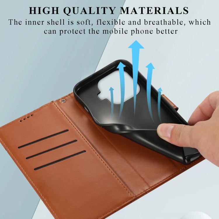 For Xiaomi 15T Pro 5G PU Genuine Leather Texture Embossed Line Phone Case