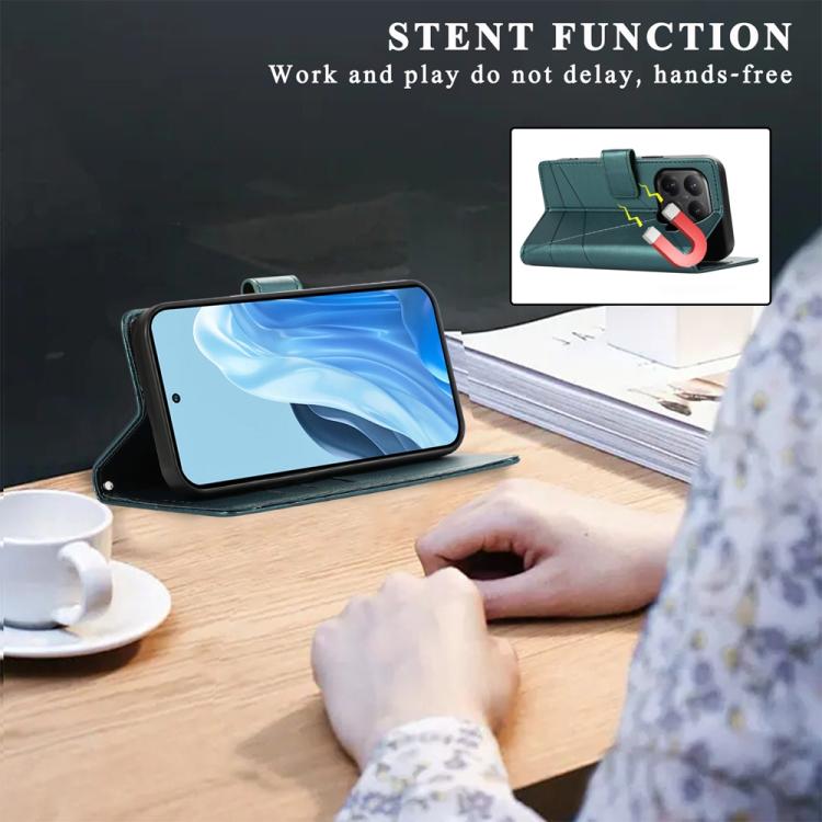 For Xiaomi 15T Pro 5G PU Genuine Leather Texture Embossed Line Phone Case
