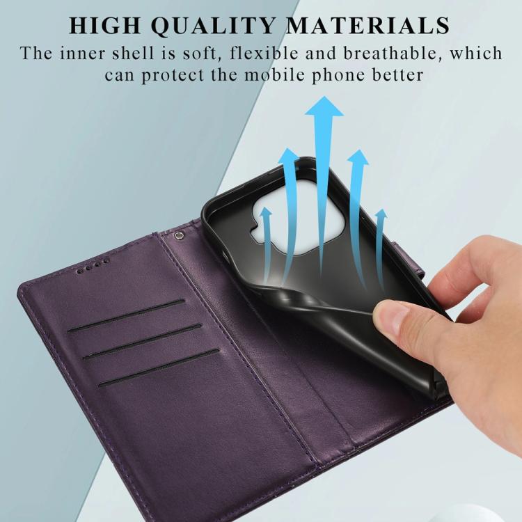 For Xiaomi 15T Pro 5G PU Genuine Leather Texture Embossed Line Phone Case