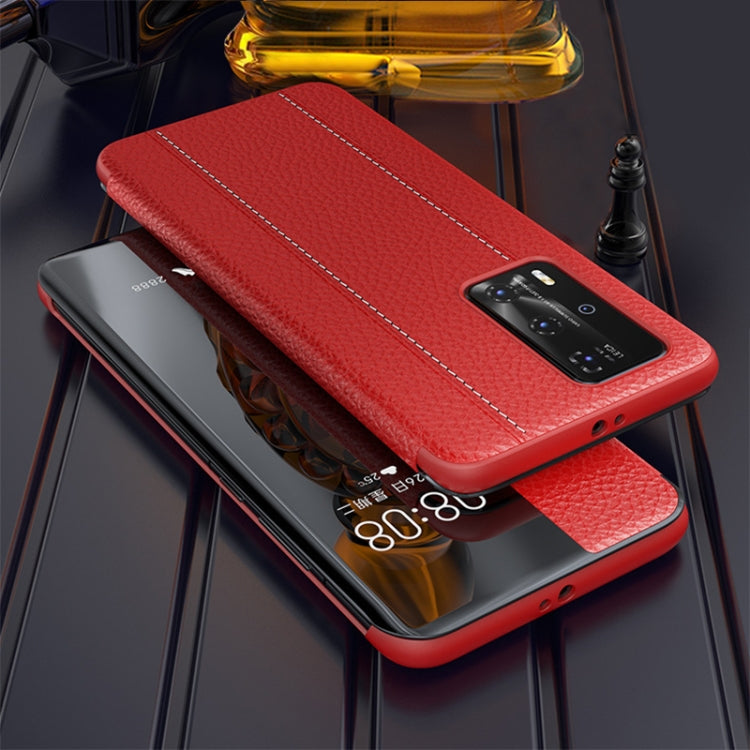 For Huawei P40 Pro Genuine Leather Smart Shckproof Horizontal Flip Case