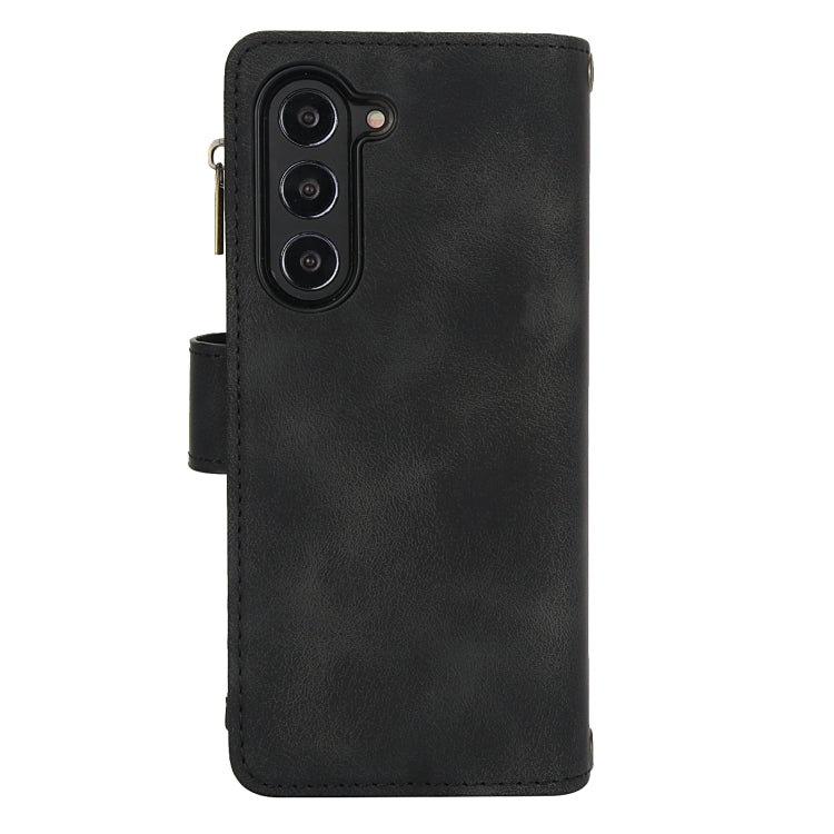 For Samsung Galaxy Z Fold6 Dream 9-Card Zipper Wallet RFID Leather Phone Case with Lanyard