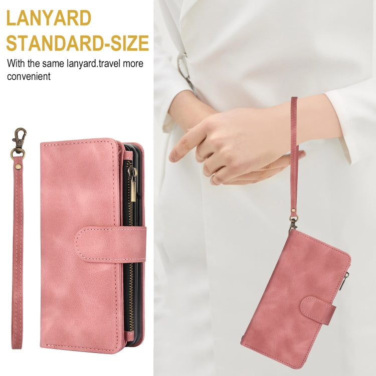 For Samsung Galaxy Z Fold5 5G Dream 9-Card Zipper Wallet RFID Leather Phone Case with Lanyard