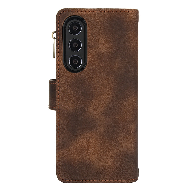 For Samsung Galaxy Z Fold4 5G Dream 9-Card Zipper Wallet RFID Leather Phone Case with Lanyard