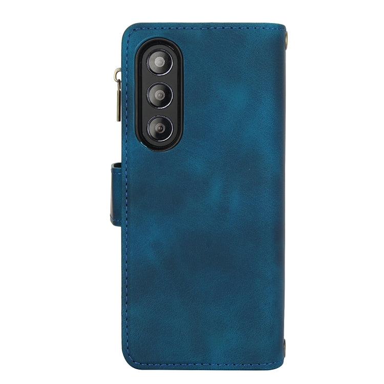 For Samsung Galaxy Z Fold3 5G Dream 9-Card Zipper Wallet RFID Leather Phone Case with Lanyard