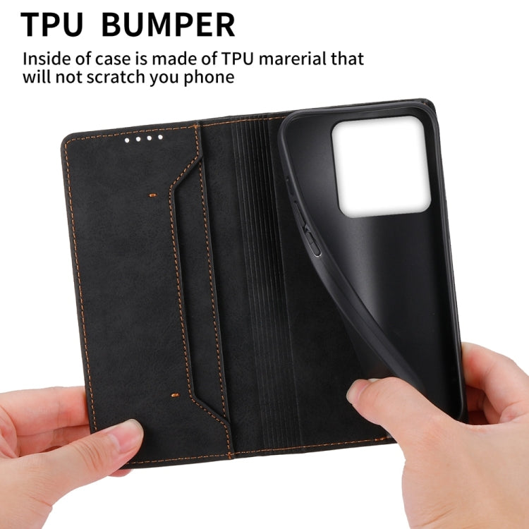 For Xiaomi 14T Pro Business Solid Color Magnetic RFID Leather Phone Case