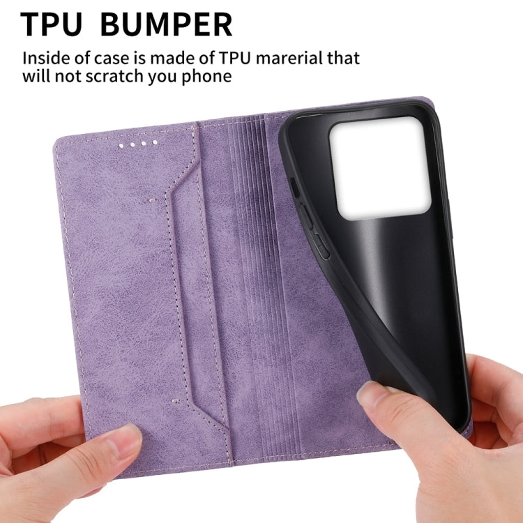 For Xiaomi 14T Pro Business Solid Color Magnetic RFID Leather Phone Case
