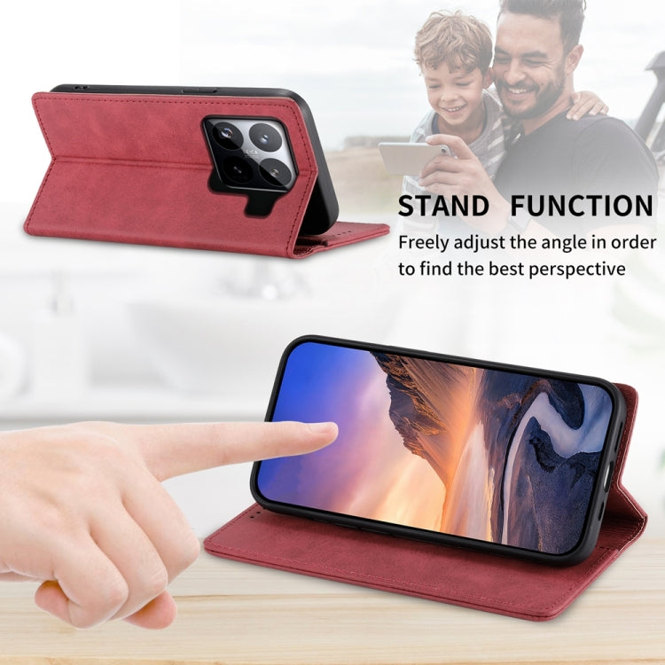 For Xiaomi 15 Business Solid Color Magnetic RFID Leather Phone Case