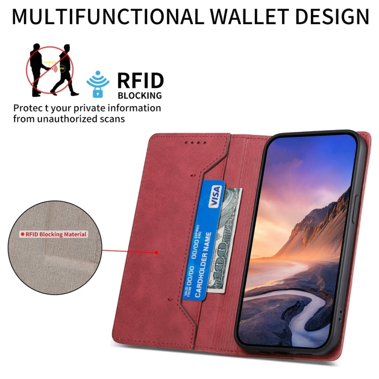 For Xiaomi 15 Pro Business Solid Color Magnetic RFID Leather Phone Case