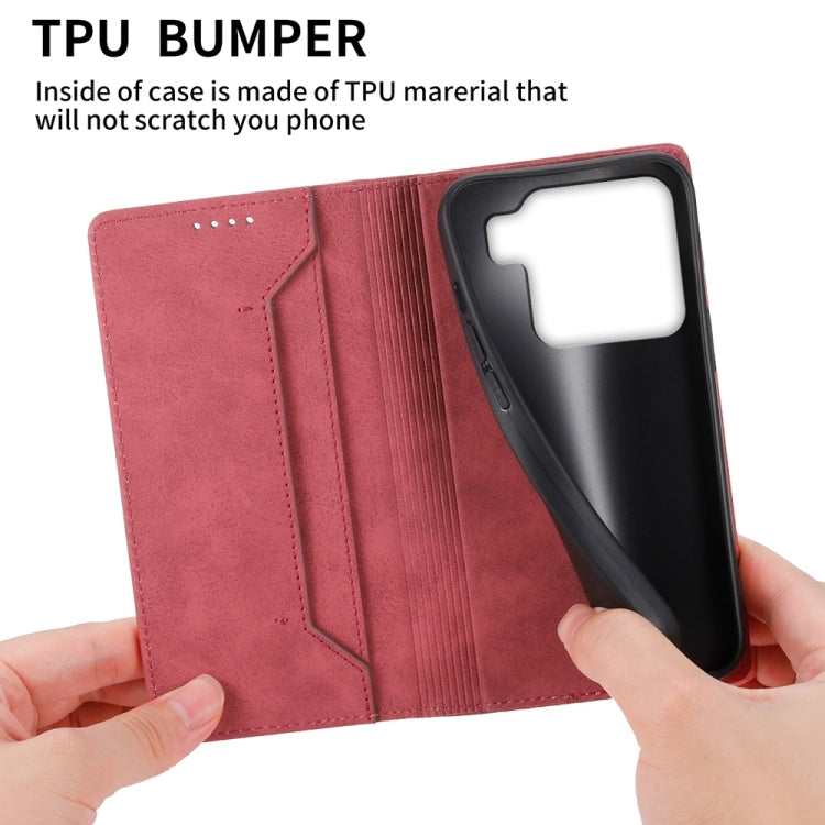 For Xiaomi 15 Pro Business Solid Color Magnetic RFID Leather Phone Case