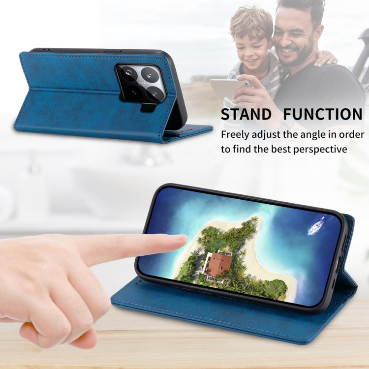 For Xiaomi 15 Pro Business Solid Color Magnetic RFID Leather Phone Case