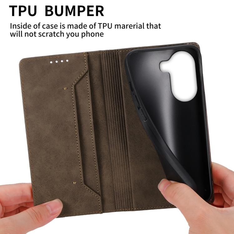 For Xiaomi Poco X7 Pro / Redmi Turbo 4 Business Solid Color Magnetic RFID Leather Phone Case